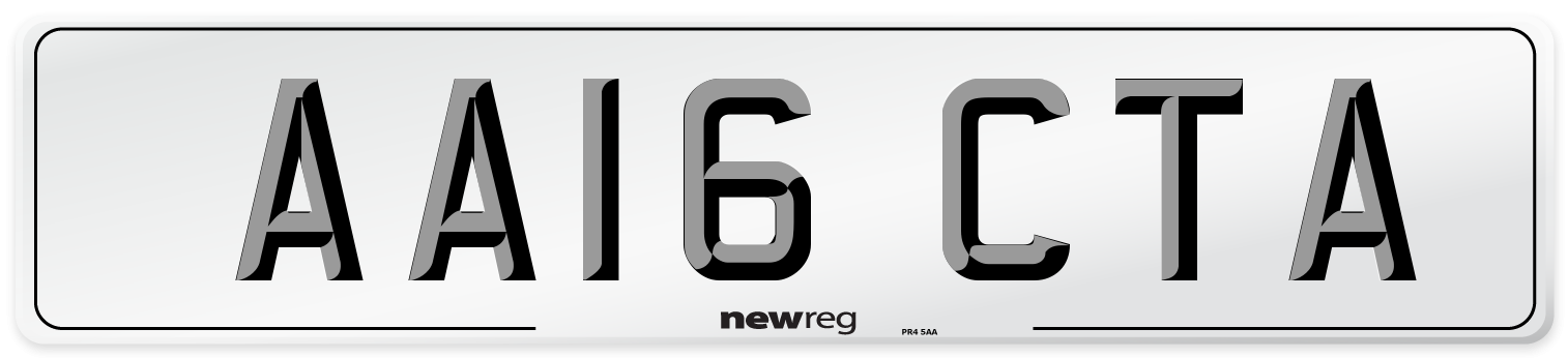 AA16 CTA Number Plate from New Reg